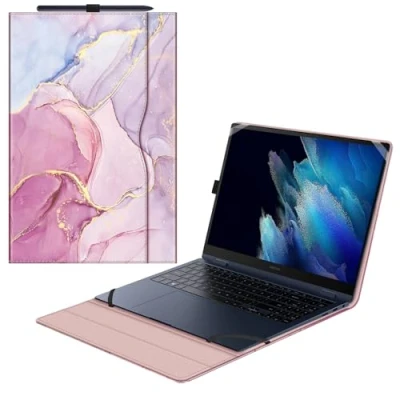 Image of FINTIE Sleeve Case for 15.6&#039;&#039; Samsung Galaxy Book2 Pro 360 NP950QED/Galaxy NP950XED/Galaxy Book NP950QDB/Galaxy NP950XDB Premium PU Leather Portfolio Cover, G Marble