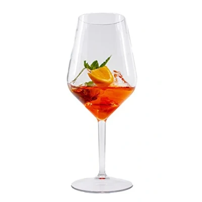 Image of Stylgs Tritan Plastic red Wine Glasses shatterproof and Reusable Jars Dishwasher Safe Indestructible flut Set of 2