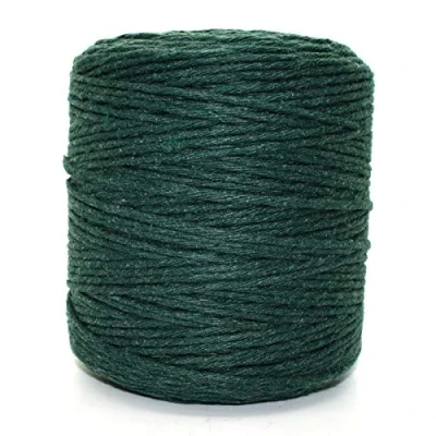Image of Premium Green Macrame Cord, 200 m / 656 ft of 3 mm Thick Natural Cotton Thread Yarn Rope for Wall Hangings, Plant Hangers, DIY Crafts, Home Decorations, Gift Wrapping (Reel)