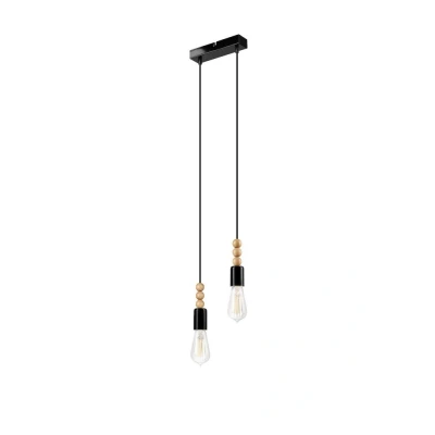 Image of Simon Cluster Pendant Ceiling Light Black, 2x E27