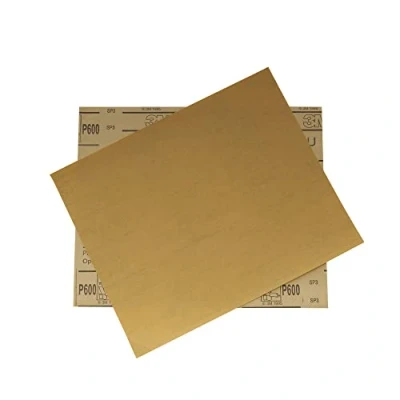 Image of 3M 600 Grit Gold Pre Cut Sandpaper Aluminum Oxide Abrasive Sheet 9 Inch x 11 (Set of 2)