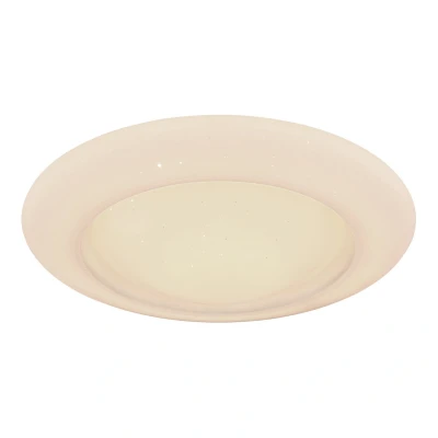 Image of Rava Patterned Glass Flush Ceiling Light White LED Dimmable 3000 6500K Remote Control