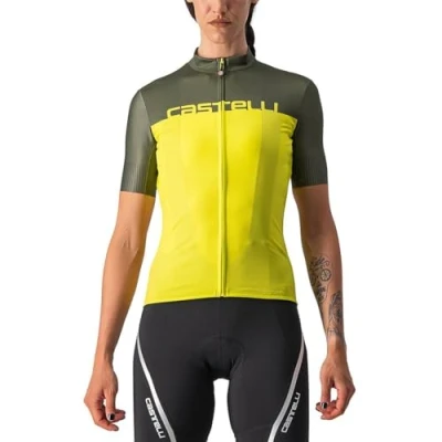 Image of CASTELLI 4522065 776 VELOCISSIMA JRS Sweatshirt Women&#039;s Sulphur/Military Green M