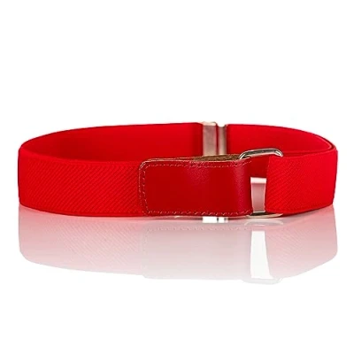 Image of Olata Children’s Stretch Elasticated Belt with Adjustable Hook and Loop Fastening 1 6 years. Red