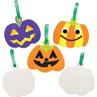 Image of Baker Ross FE739 Pumpkin Ceramic Decorations Pack of 5, Assorted
