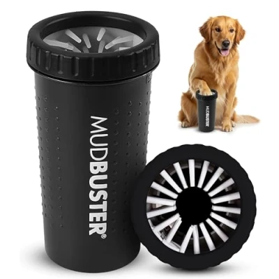 Image of Dexas MudBuster Portable Dog Paw Washer/Paw Cleaner, Large, Matte Black Special Edition
