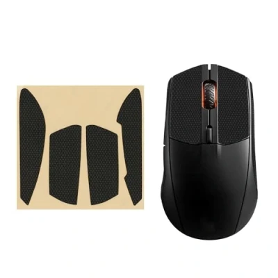 Image of kwmobile Mouse Grip Tape Compatible with SteelSeries Rival 3 Non Slip Faux Leather Black