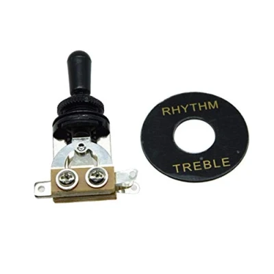 Image of Dopro LP Guitar 3 Way Toggle Switch Black with Tip and RHYTHM TREBLE Plate for Les Paul