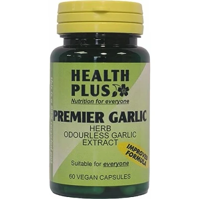 Image of Health Plus Premier Garlic 500mg Antioxidant Plant Supplement 60 Gelatin Free Capsules