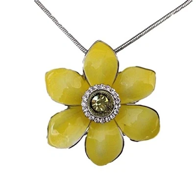 Image of Daffodil Enamel &amp; Crystal Jewellery Necklace