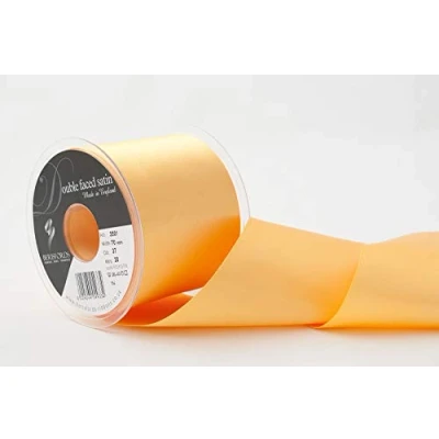 Image of Berisfords Double Faced Satin Ribbon, Gold, 70 mm Width, 20 metre Length