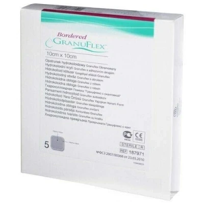 Image of Granuflex Bordered Sterile Dressings 10cm x x5 Ulcers/Burns/Wounds/Abrasions