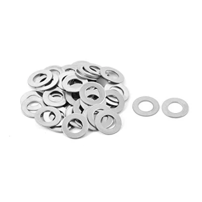 Image of Sourcingmap Screw Bolt M6 x 12mm 0.5mm Stainless Steel Flat Pad Washer Gasket Silver Tone 50pcs
