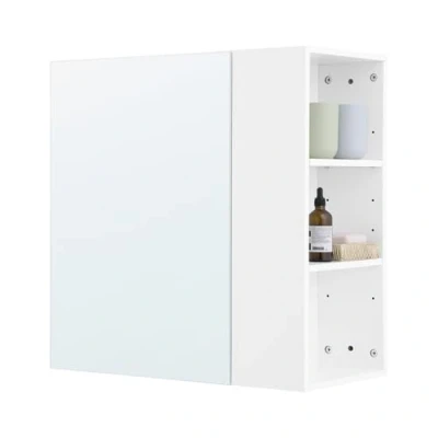 Image of SoBuy Bathroom Wall Mirror Cabinet Mounted with 3 Side Shelves White W57 x D30 H61cm BZR184 W