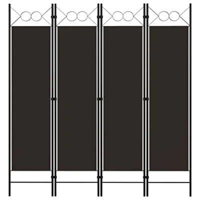 Image of &quot;vidaXL Brown Room Divider 4 Panel Free Standing Partition/Privacy Screen with Circle Design Ideal for Living Room, Bedroom, and Kids 160x180 cm&quot;