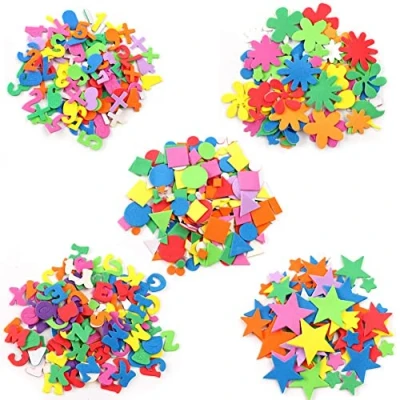 Image of JUHONNZ Foam Stickers, Craft Stickers Self Adhesive Letters Sticker Kids&#039; Party for Crafts Arts Making Children Scrapbooking Card 5 Patterns Sizes and Shapes, Style 1