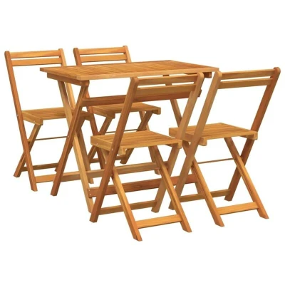 Image of vidaXL 5 Piece Folding Bistro Set Solid Wood Acacia