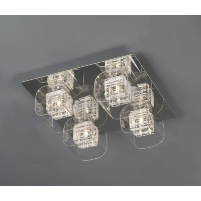 Image of Avignon 4 Light Flush Ceiling Chrome Crystal