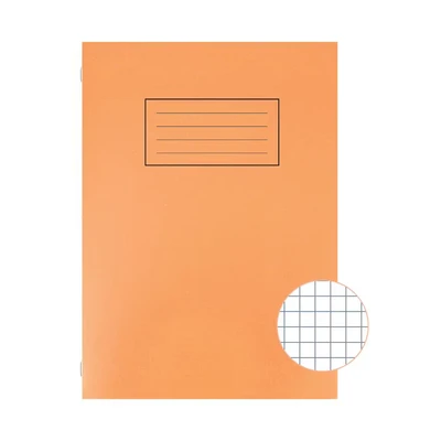 Image of Silvine Exercise Book A4 5mm Squares Orange (10 Pack)