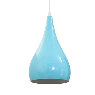 Image of loft Chandelier Pendant Lighting Aluminum lampshade Living Room Dining Cafe bar Decoration Lamps E27 Socket Ø16cm Hanging lamp Indoor Ceiling Light (Blue)