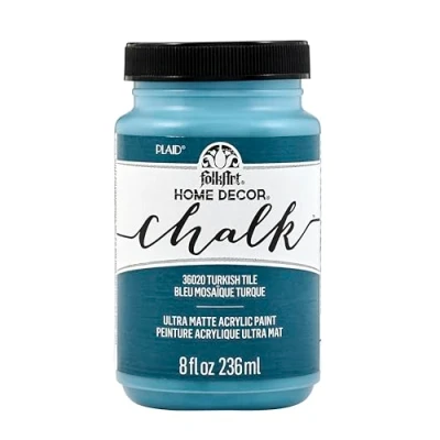 Image of Plaid:Craft Folkart Home Decor Chalk Paint 8 Oz Turkish Tile, Acrylic, Blue, Fl (Pack of 1)