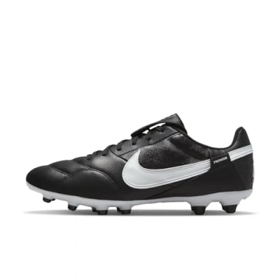 Image of Nike Performance THE Premier 3 FG Moulded stud football boots, Men&#039;s, Size: 6.5, Black/white leather and imitation