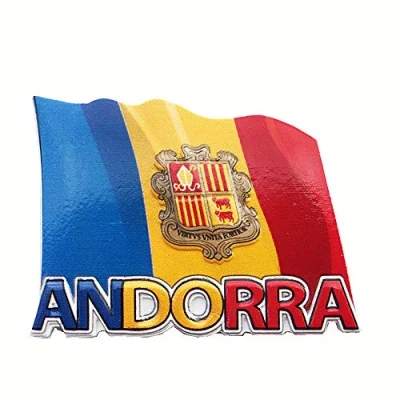 Image of 3D National Flag of Andorra Fridge Magnet Travel Souvenir Gift Collection Home &amp; Kitchen Decoration Magnetic Sticker Refrigerator