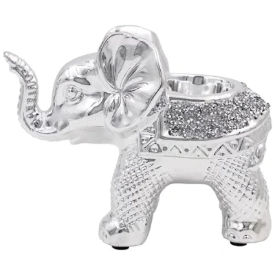 Image of lesser and pavey LP48709 Elephant Tea Light Holder For Adults Silver Accessory