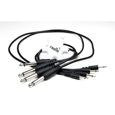 Image of Rustle Eurorack Patch Cables 3.5 to 6.35 mm 4 PACK 2 x 30 cm &amp; 60 Free Splitter