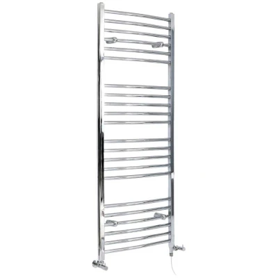 Image of Milano Kent Chrome Dual Fuel Curved Heated Towel Rail 1600mm x 498mm