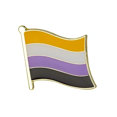 Image of Non Binary Pride Sexuality National Flag Metal Enamel Pin Badge Lapel