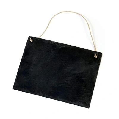 Image of Chalkboard Slate Vintage Hanging Memo Board Writeable 22 x 16 cm Decorative
