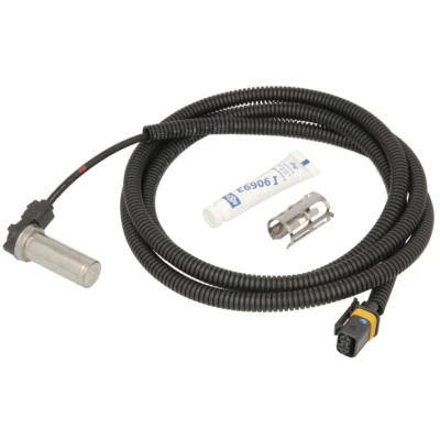 Image of 81254296116, 81271206100, 81271206134, 81271206174 ABS Sensor FEBI BILSTEIN 104567 Front Axle Right with sleeve, grease 1700Ohm 1910mm 1940mm