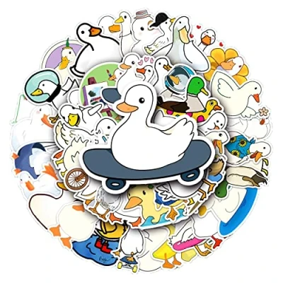 Image of 50 Pcs Duck Stickers for Kids Teens Adults Boys Girls Gift,Stickers Pack Laptop,Skateboard,Luggage,Car,Bike, Cup,Computer,Water Bottle Decor,Cartoon Vinyl Waterproof Sticker Decals