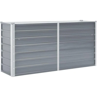 Image of vidaXL Garden Raised Bed Galvanised Steel 160x40x77 cm Grey