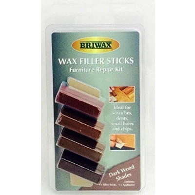 Image of Briwax Wax Stick Filler Original Natural Bees Beeswax Waxing Wood Furniture Repair Repairing Bar Dark Shades