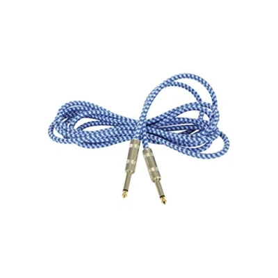 Image of Chord Premium Retro Guitar Lead Blue &amp; White 3.0m