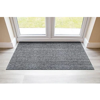 Image of eXtreme Door Mats for Indoor 1m x 2m Heavy Duty Entrance Matting Hallways, Kitchen, &amp; Office Non Slip, Dirt Trapper, and Super Absorbent Barrier Mat Front Back Grey