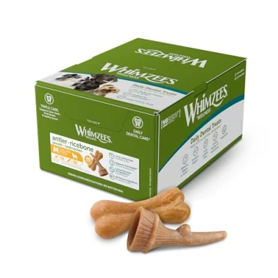 Image of WHIMZEES by Wellness Variety Box Occupy, natural, grain free dog chews for medium breeds, 40 pieces, size M