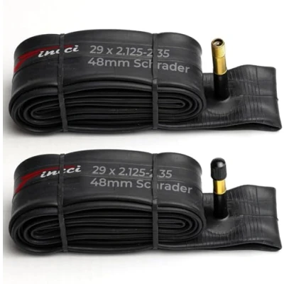 Image of Finсci Bike Inner Tubes 29 x 2.125 2.35 Inch 48mm Schrader Valve Innertube for MTB, Mountain, Cycle &amp; Bicycle Bikes (Pack of 2)