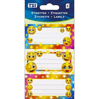 Image of TSI 55395 Smiley Labels, 3 Sheets of Labels (= 9 Labels)