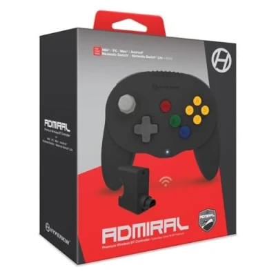 Image of Hyperkin &quot;Admiral&quot; Premium BT Controller for N64 (Space Black) Nintendo 64