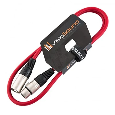 Image of Male to Female XLR Mic Lead/Balanced Microphone/Mic Patch Cable / 7 Colours 1m Red