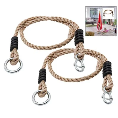 Image of LHKJ Swing Adjustable Nylon Rope, Heavy Duty, Holds 200kg, for Hammock Chair &amp; Patio Furniture, Metallic