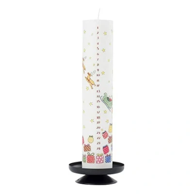 Image of Alison Gardiner Santa&#039;s Sleigh Wax Christmas Advent Pillar Candle 50 Hours Burn Time 4.5 cm x 25.5