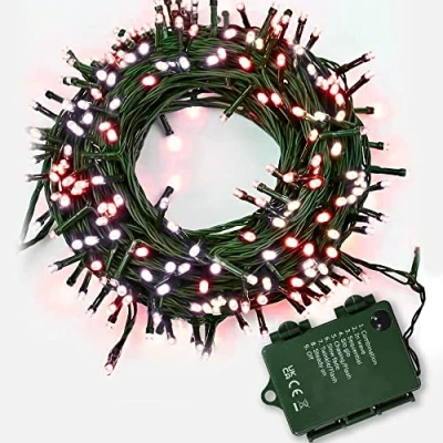 Image of ASAB Battery Operated LED Lights 50 Outdoor Decoration Waterproof Box 8 Flashing Modes Indoor Fairy Christmas Wedding Festive Red White
