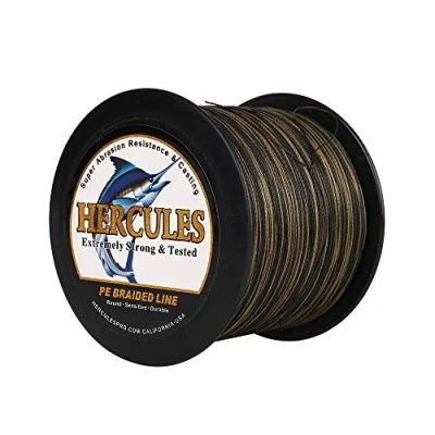 Image of Hercules Super Cast 1000M 1094 Yards Braided Fishing Line 100 LB Test for Saltwater Freshwater PE Braid Fish Lines Superline 8 Strands Camo, 100LB (45.4KG), 0.55MM