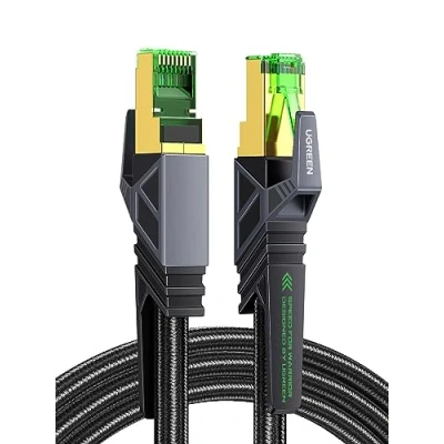 Image of UGREEN Gaming Ethernet Cable, CAT 8 High Speed Special Network Cable for Game, 40Gbps 2000MHz Braided RJ45 LAN Gigabit SF/FTP POE 26AWG Compatible with Xbox One Switch PS5 PS4 Modem Router