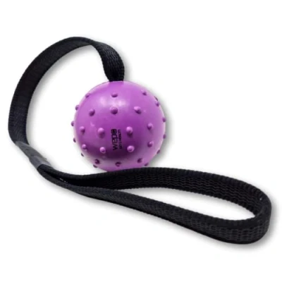 Image of Wepo, dog toy, natural rubber ball with rope, lightweight spinner ball, ideal for puppy dog, toy on a 7 cm