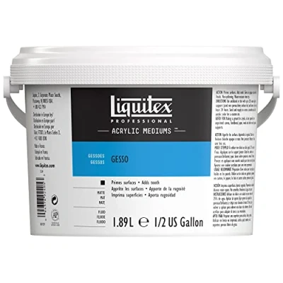 Image of Liquitex Professional Acrylic Medium for and Oil Paint, White Gesso Surface Prep, 1.89 L